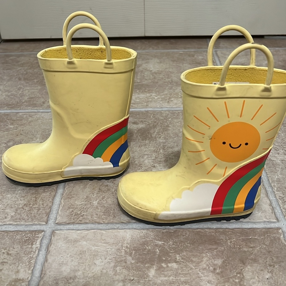Yellow Kids Rain Boots - Picture 2 of 8
